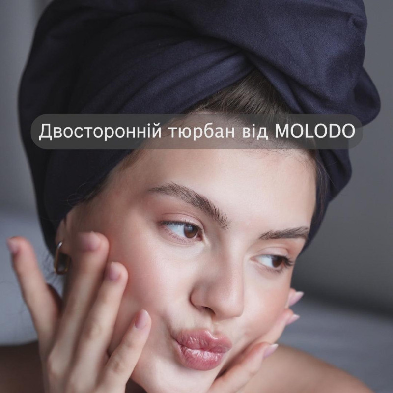 Шовковий тюрбан для вологого волосся – рушник для волосся з шовку Mulberry та мікрофібри – MOLODO Blue