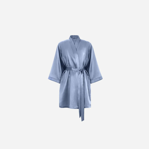 Короткий халат-кімоно з 100% шовку - MOLODO Blue