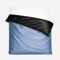 Silk-Satin Duvet Cover - Black